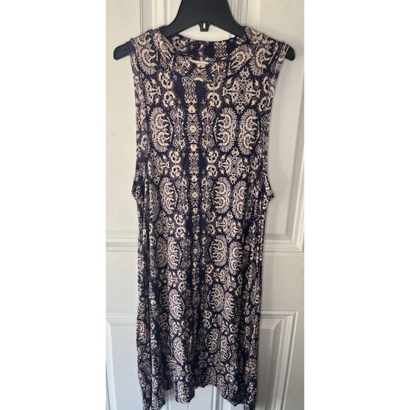 Anthropologie Maeve Lilt Swing Dress Woman’s Size Small Navy Blue Pockets - Picture 2 of 7